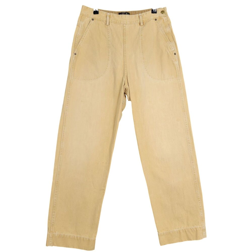 RRL RALPH LAUREN Tan High Rise Cropped Straight Leg Side Zip Twill Pants SIZE 29